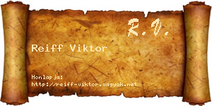 Reiff Viktor névjegykártya